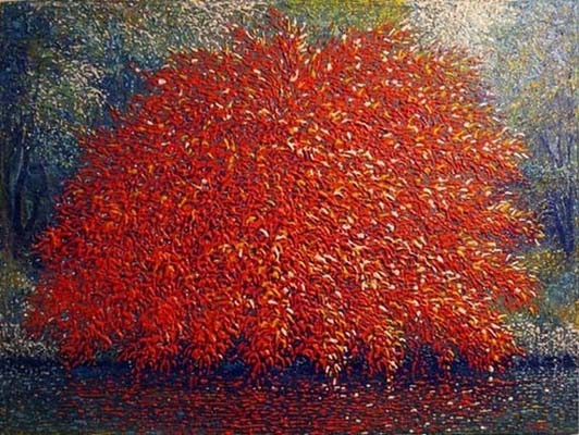 047 L'ALBERO AL DI LA DEL FIUME - cm 60x80